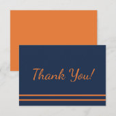 Orange Navy Blue rayé Merci (Devant / Derrière)