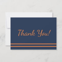 Orange Navy Blue rayé Merci