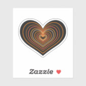 Orange Neon Heart Sticker (Vel)