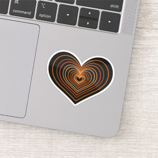 Orange Neon Heart Sticker