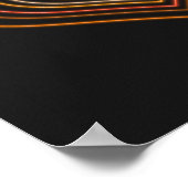 Orange Neon Heart Wall Art Poster (Coin)