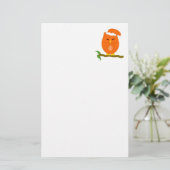 Orange Night Owl Design Briefpapier (Staand voorkant)