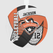 Orange, Noir et Blanc Volleyball 🏐 Ornement (dos)