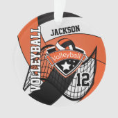 Orange, Noir et Blanc Volleyball 🏐 Ornement (devant)