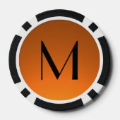 Orange noir fade personnalisé monogramme jetons de (Verso)