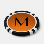 Orange noir fade personnalisé monogramme jetons de (Simple)