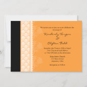 Orange noir moderne Faire-part de mariage magnétiq (Recto)