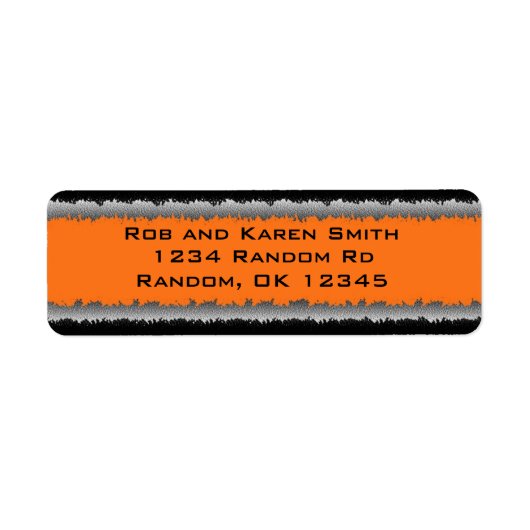 Orange noir personnalisable étiquettes déchiquetés (Devant)