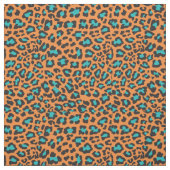 Orange, noir, tissu de léopard d'Aqua (Échantillon)