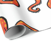Orange Octopus Cartoon Ocean Sea Creature Cadeaupapier (Rol Hoek)