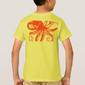 Orange Octopus Kids T-Shirt – Cute Sea Animal Tee (Achterkant)