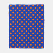 Orange On Blue Polka Dots Pattern Design Fleece Deken (Voorkant)