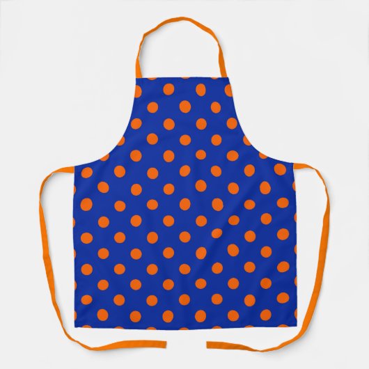 Orange On Blue Polka Dots Pattern Design  Schort (Voorkant)