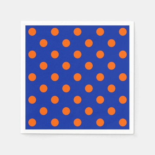Orange On Blue Polka Dots Pattern Design Servet (Voorkant)