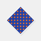 Orange On Blue Polka Dots Pattern Design Servet (Hoek)