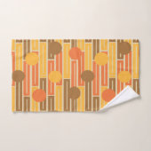Orange, Or, Rectangles Brown et cercles (Serviette à main)