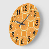 Orange Oranges Design Cuisine Mur Horloge (Angle)