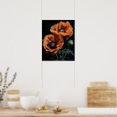 Orange Oriental Poppy Fleurs Art Imprimer Poster (Cuisine)