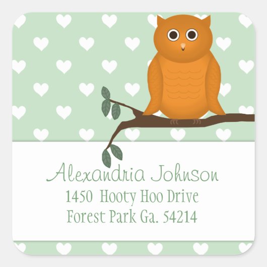 Orange Owl : Stickers Adresse (Devant)