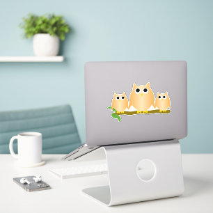 Orange Owls Design Sticker