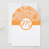 Orange Paisley Faire-part de mariage (Dos)