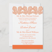 Orange Paisley Faire-part de mariage (Devant)