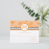 Orange Paisley Wedding RSVP avec points (Debout devant)