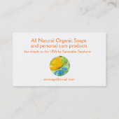 Orange Papillon Carte de visite Bleu Fleur sauvage (Dos)