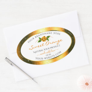 Orange Parties scintillant blanc Étiquette Rose Fl