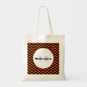 Orange Parties scintillant Chevron Sac fourre-tout