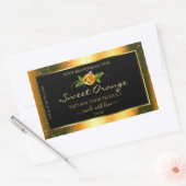 Orange Parties scintillant Noir Étiquette Rose Flo (Enveloppe)