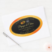 Orange Parties scintillant Noir Étiquettes Ladybug (Enveloppe)