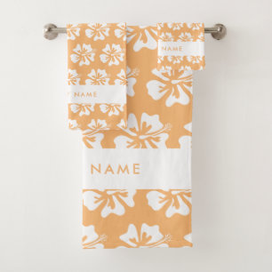 Orange pastel Hibiscus flower Hawaii imprimé à fle