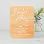 Orange Peach Aquarelle Nuptiale Douche Invitation (Debout devant)