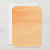 Orange Peach Aquarelle Nuptiale Douche Invitation (Dos)