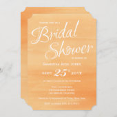 Orange Peach Aquarelle Nuptiale Douche Invitation (Devant / Derrière)