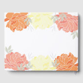 Orange Peach Yellow Peonies Quinceanera Livre d'or (Verso)