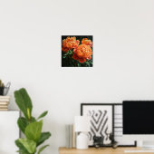 Orange Peonies Flower Art Imprimer Poster (Bureau à domicile)