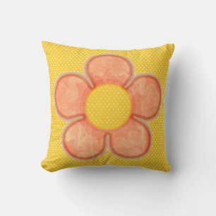 Orange Petals Polkadot Flower Coussins