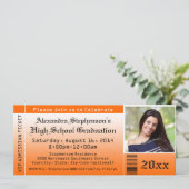 Orange Photo Graduation Billet Invitations (Debout devant)