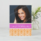 Orange Photo Invitations à la fête du 40e annivers (Debout devant)