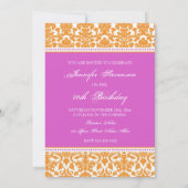 Orange Photo Invitations à la fête du 40e annivers (Dos)