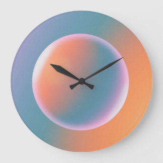 Orange, Pink and Blue Gradient Large Clock Grote Klok