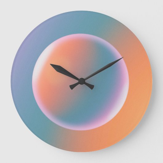 Orange, Pink and Blue Gradient Large Clock Grote Klok (Voorkant)
