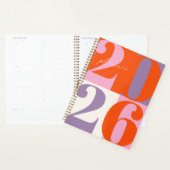 Orange Pink Lilac Bold Year Color Block Planner (Devant avec enveloppe)