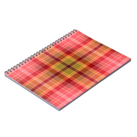 Orange Pink Tartan Notitieboek (Linkerzijde)