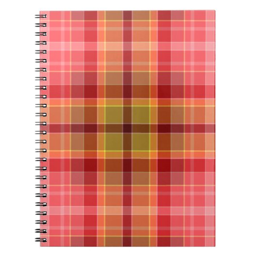 Orange Pink Tartan Notitieboek (Voorkant)
