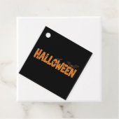 Orange Plaid Halloween Bat Bedankjes Labels (In situ)