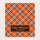 Orange Plaid Visitekaartjes (Buitenkant ongevouwen)