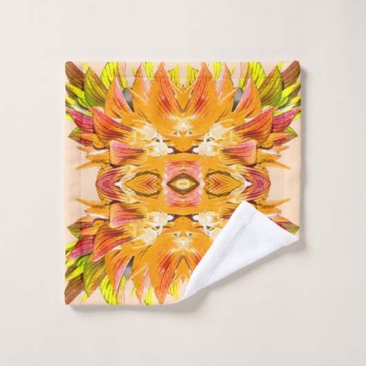 ORANGE PLANTE - Digital Fractal Art - (Gant de toilette)